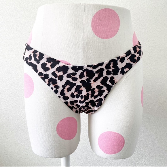 Shein NWOT Leopard High Leg Cheeky Bikini Bottom Small Women's - Picture 2 of 5